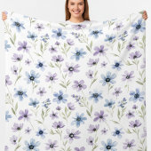 Purple Wildflower Meadow Fleece Deken