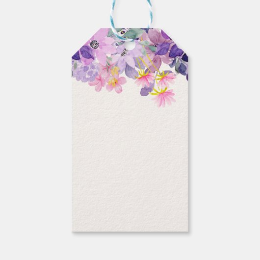 Purple Wildflower Spring Bridal Shower Theme Cadeaulabel (Achterkant)