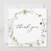 Purple Wildflower Watercolor Minimalist Wedding Bedankkaart (Voorkant)