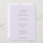 Purple Wildflowers Silver Photo Naming Ceremony Notitiekaartje (Achterkant)