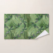 Purple Winged Dragonflies on Soft Green Bad Handdoek (Handdoek)