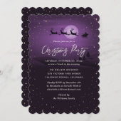 Purple Winter Scenery Christmas Party Kaart (Voorkant / Achterkant)