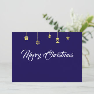 Purple wish card Merry Christmas Feestdagenkaart