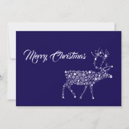 Purple wish card Merry Christmas reindeer Feestdagenkaart
