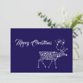 Purple wish card Merry Christmas reindeer Feestdagenkaart (Staand voorkant)