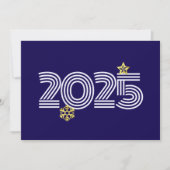 Purple wish card New Year met gold snowflakes Feestdagenkaart (Voorkant)