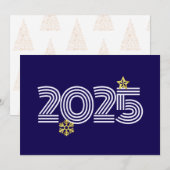 Purple wish card New Year met gold snowflakes Feestdagenkaart (Voorkant / Achterkant)