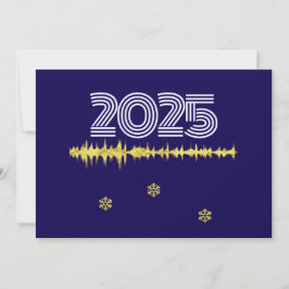 Purple wish card New Year with wave snowflakes Feestdagenkaart
