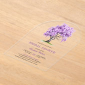 Purple Wisteria Floral Tree Bridal Shower Acryl Uitnodigingen (Laagn)