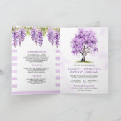 Purple Wisteria Floral Tree QR Code Wedding (Binnen)