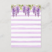 Purple Wisteria Floral Tree Wedding Details Informatiekaartje (Achterkant)