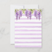 Purple Wisteria Floral Tree Wedding  RSVP Kaartje (Achterkant)