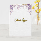 👉 Purple Wisteria Gold Floral Monogram Wedding En Kaart (Gele Bloem)