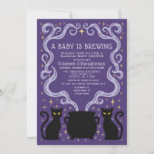 Purple Witchy Baby is Brewing Baby Shower  Kaart (Voorkant)