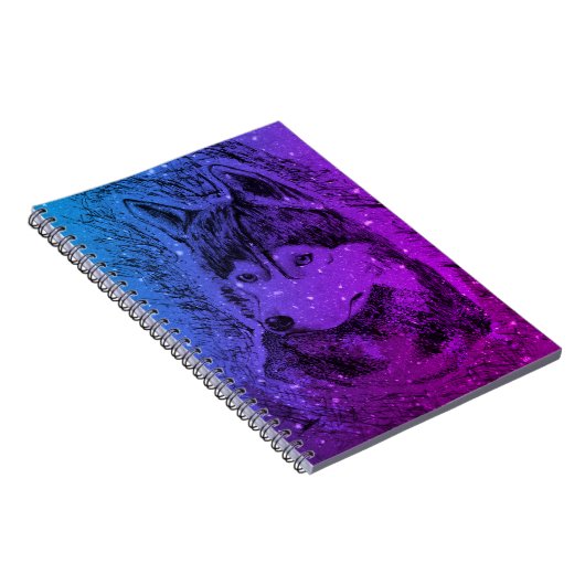 Purple Wolf Notitieboek (Rechterzijde)