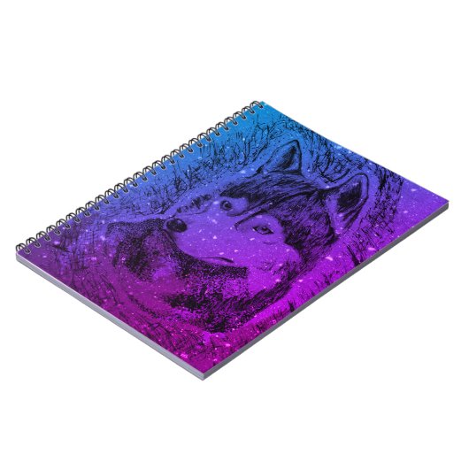 Purple Wolf Notitieboek (Linkerzijde)