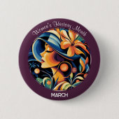 Purple Women's History Month Ronde Button 5,7 Cm (Voorkant)