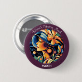 Purple Women's History Month Ronde Button 5,7 Cm (Voorkant /achterkant)