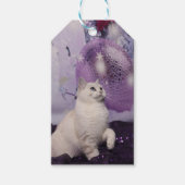 Purple XMAS Cat Cadeaulabel (Voorkant)