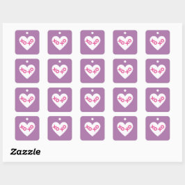 Purple XOXO Heart Valentine's Day Sticker