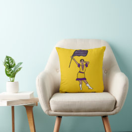 Purple Yellow Flag Dancer #2 Throw Pillow Kussen