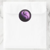 Purple Yin Yang Moon Ronde Sticker (Tas)