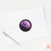 Purple Yin Yang Moon Ronde Sticker (Envelop)