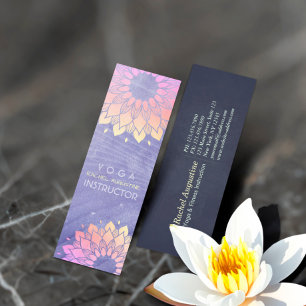 Purple Yoga Instrucor Rose Gold Mandala Mini Visitekaartje