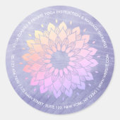 Purple Yoga Instrucor Rose Gold Mandala Ronde Sticker (Voorkant)