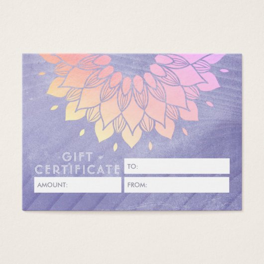 Purple Yoga Instrucor Rose Gold Mandala Visitekaartje (Voorkant)