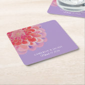 Purple Zinnia Summer Wedding Kartonnen Onderzetters (Schuin)