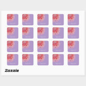 Purple Zinnia Summer Wedding Vierkante Sticker (Vel)