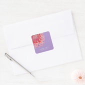 Purple Zinnia Summer Wedding Vierkante Sticker (Envelop)
