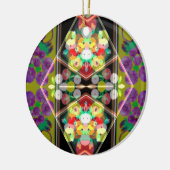 Purple Zinnias Keramisch Ornament (Links)