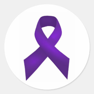 PurpleAwarenessRibbon.jpg Ronde Sticker