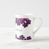 Purpleb bloemige Overgrootmoeder Bone China Mok (Rechts)