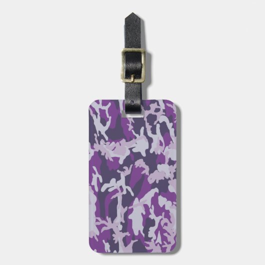 PurpleBerry Camo Pattern Bagagelabel (Voorkant verticaal)
