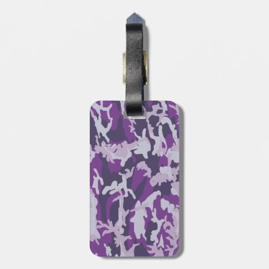 PurpleBerry Camo Pattern Bagagelabel (Achterkant verticaal)