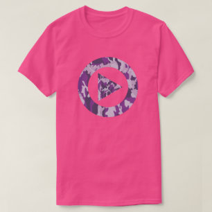 PurpleBerry Camo Pattern Press Play T-shirt