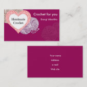 Purplebiz-kaart met garens en logo met hartvorm visitekaartje (Voorkant / Achterkant)