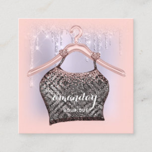 PurpleCloth Hanger Dress Mode Shop Glitter Drip Vierkante Visitekaartje