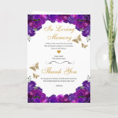 Purpled Gold Floral Quinceanera Tiara Butterflies Programma (Achterkant)