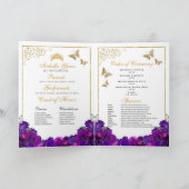 Purpled Gold Floral Quinceanera Tiara Butterflies Programma (Binnen)