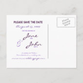 PurpleDreamFlower De datum opslaan Briefkaart (Achterkant)