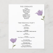 PurpleFloral, Simple Elegant Wedding Programme (Achterkant)