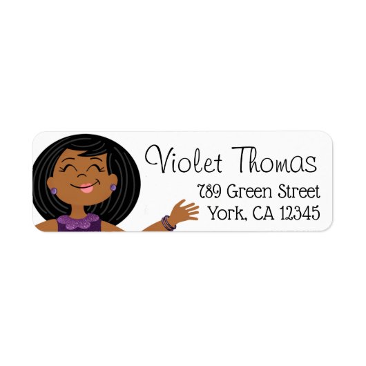 PurpleGlitzy Party Meisje Etiket (Voorkant)