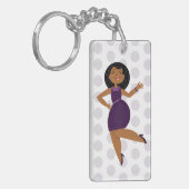 PurpleGlitzy Party Meisje Sleutelhanger (Voorkant Links)