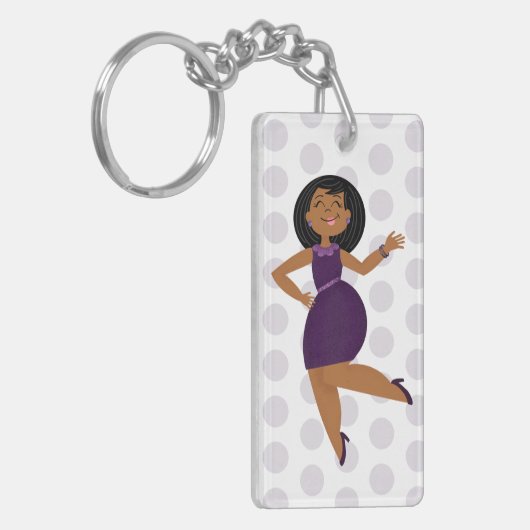 PurpleGlitzy Party Meisje Sleutelhanger (Voorkant Links)