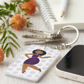 PurpleGlitzy Party Meisje Sleutelhanger (Voorkant Rechts)