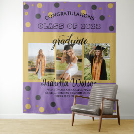 PurpleGold Backdrop van de GraduPartij voor Grote  Wandkleed